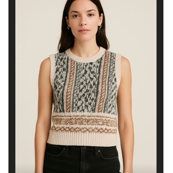 Rag And Bone Hollis Fair Isle Sweater Vest Size Small - Picture 1 of 8
